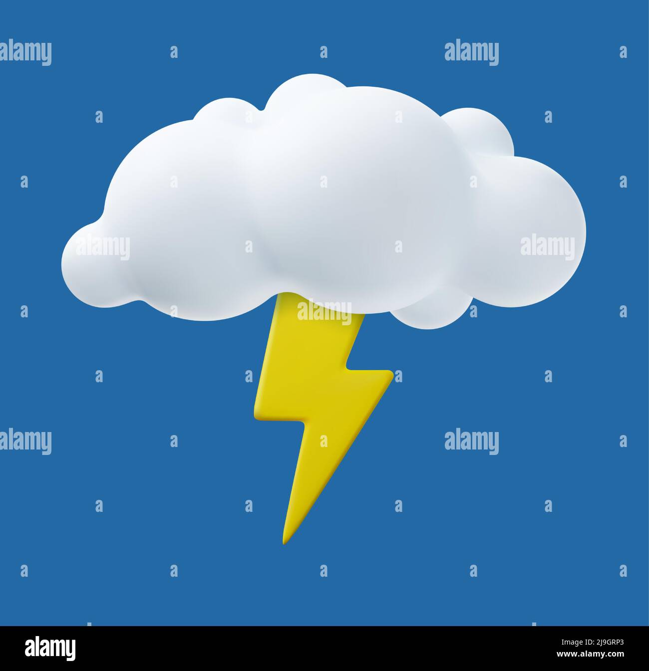 Weather icon Lightning 3d Stock Vector