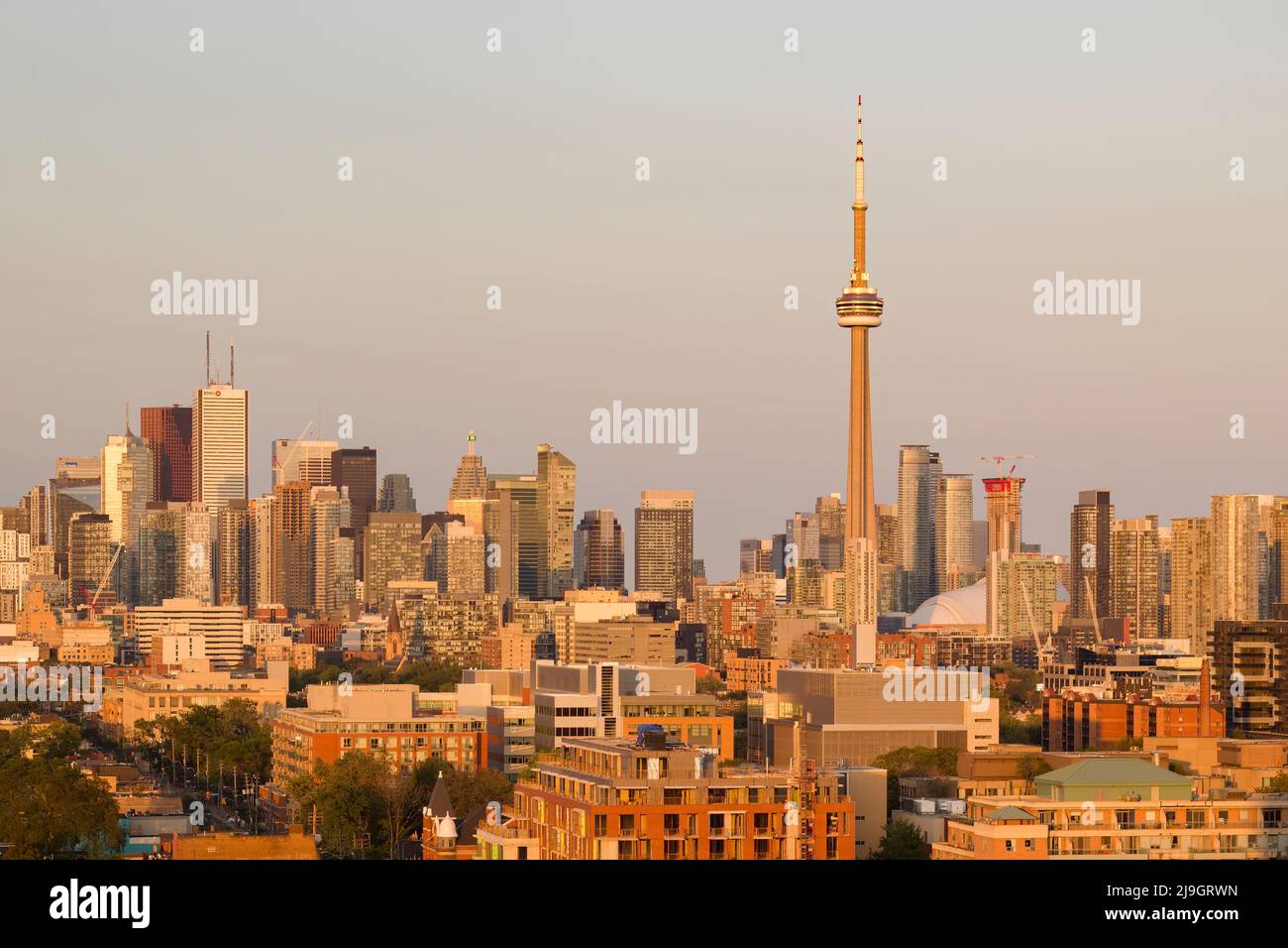 The financial district of Toronto Canada at sunset Stock Photo Alamy