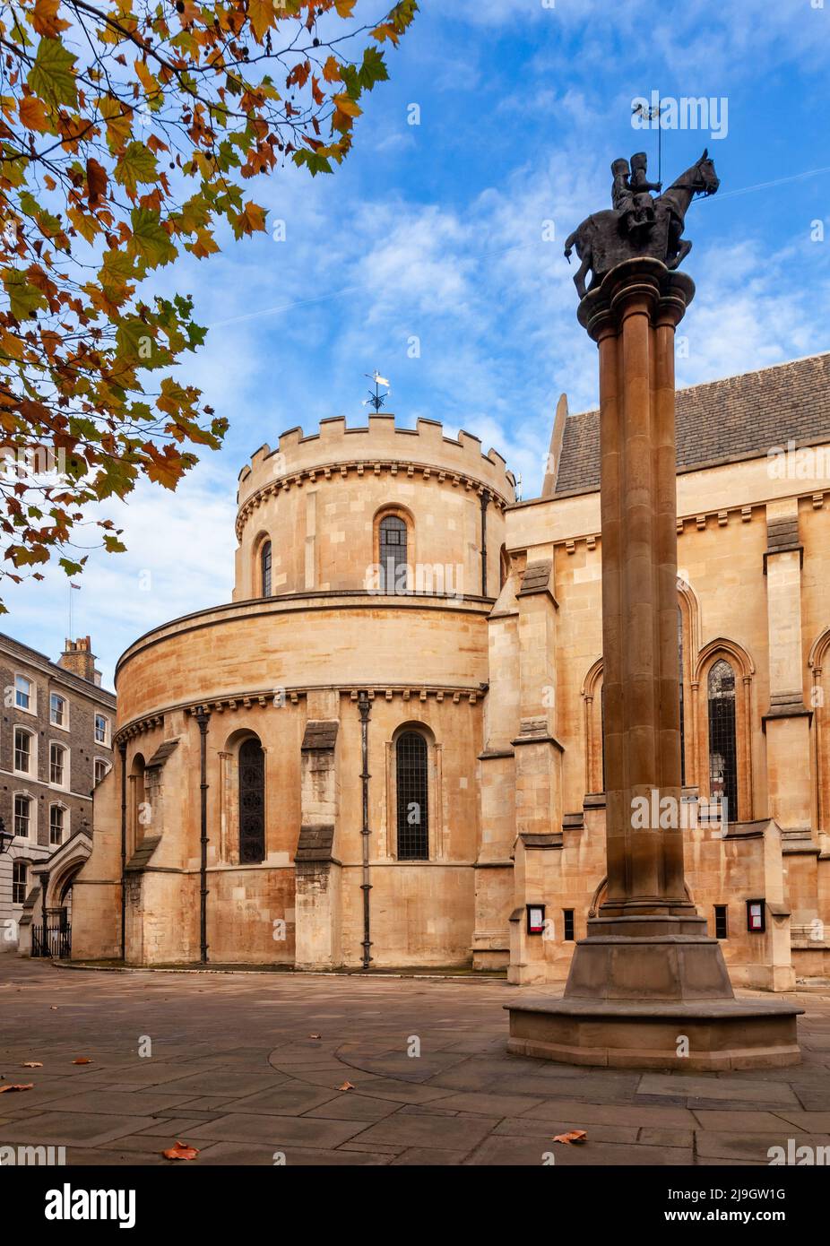 The Temple Church, a late-12th-century church built by the Knights Templar as their English headquarters in London, UK Stock Photo