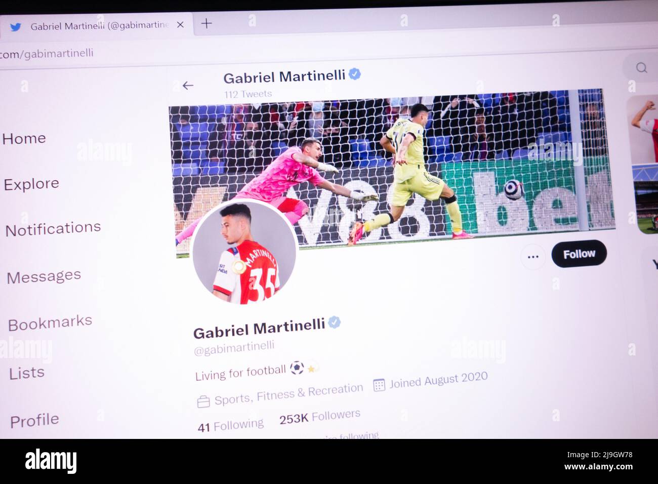 Gabriel martinelli arsenal fc hi-res stock photography and images