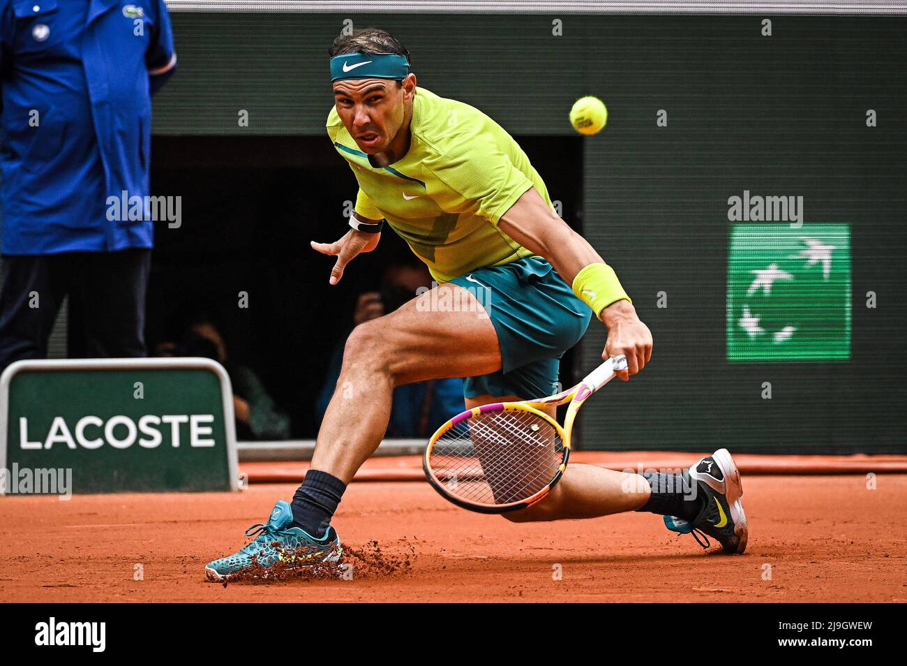 May 23, 2022, Paris, France: Rafael NADAL of Spain during the Day two of  Roland-Garros 2022, French Open 2022, Grand Slam tennis tournament on May  23, 2022 at Roland-Garros stadium in Paris,