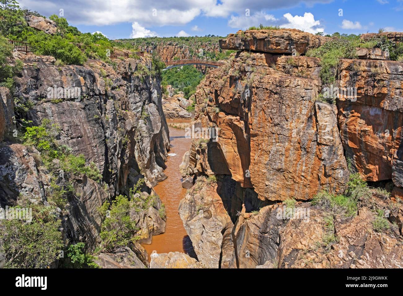 Bourke's Luck Potholes near Moremela marks the beginning of the Blyde River Canyon / Blyderivierspoort, Mpumalanga province, South Africa Stock Photo
