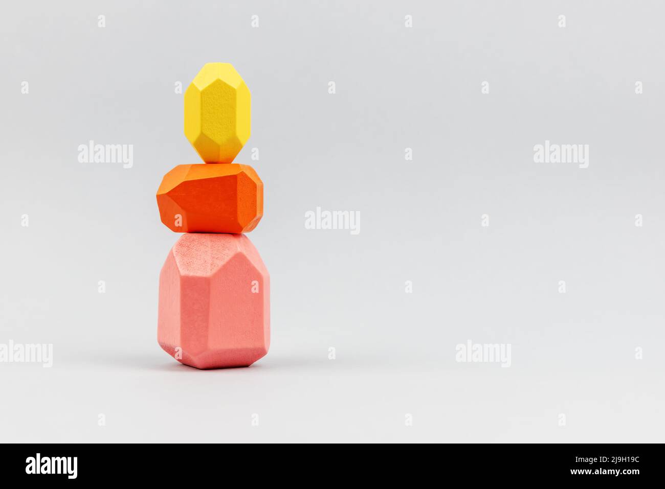 Colorful stack zen stone with copy space template, balance concept Stock Photo