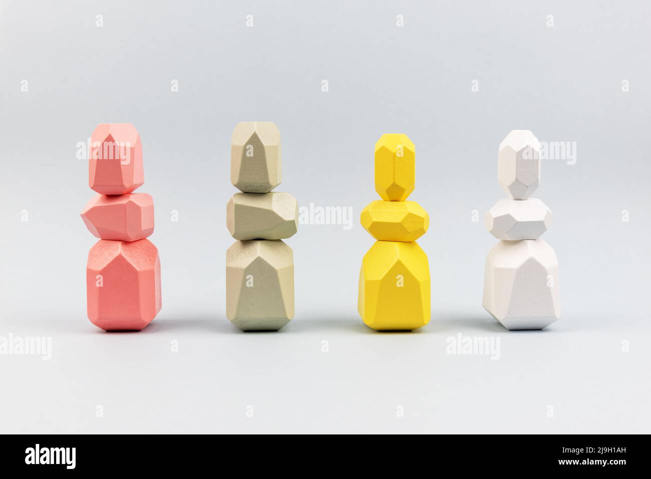 Colorful stack zen stone with copy space template, balance concept Stock Photo