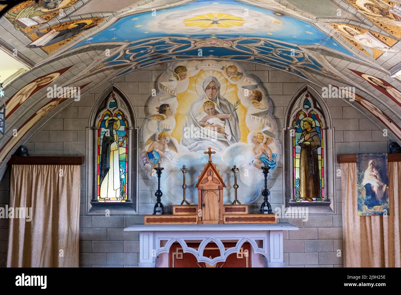 The Italian Chapel, Orkney. The chapel was built by Italian POWs in WWII at Lamb Holm, Orkney, Scotland, UK Stock Photo