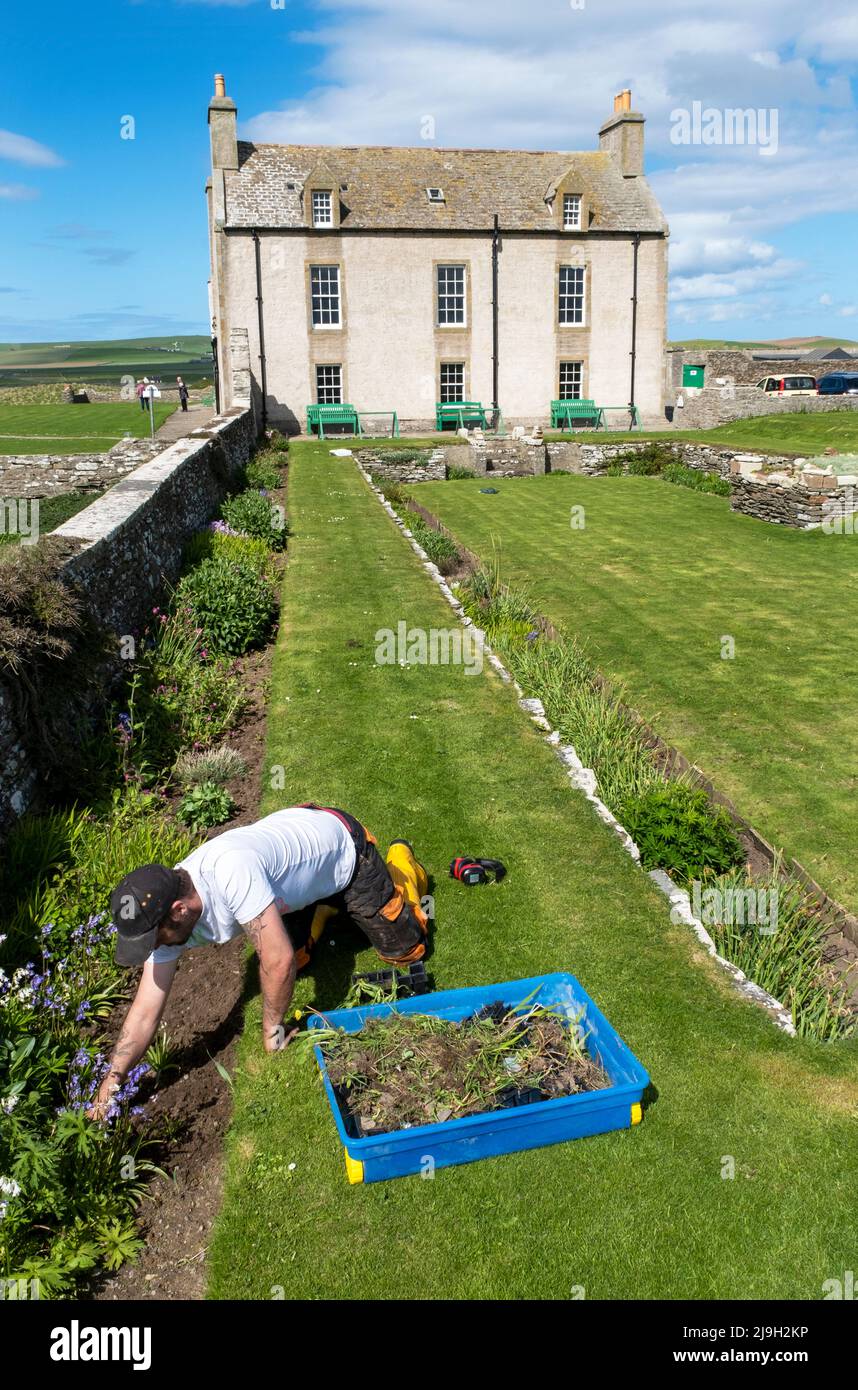 Skail House and garden near the village of Skail and Skara Brae on the Mainland of Orkney in Scotland Stock Photo