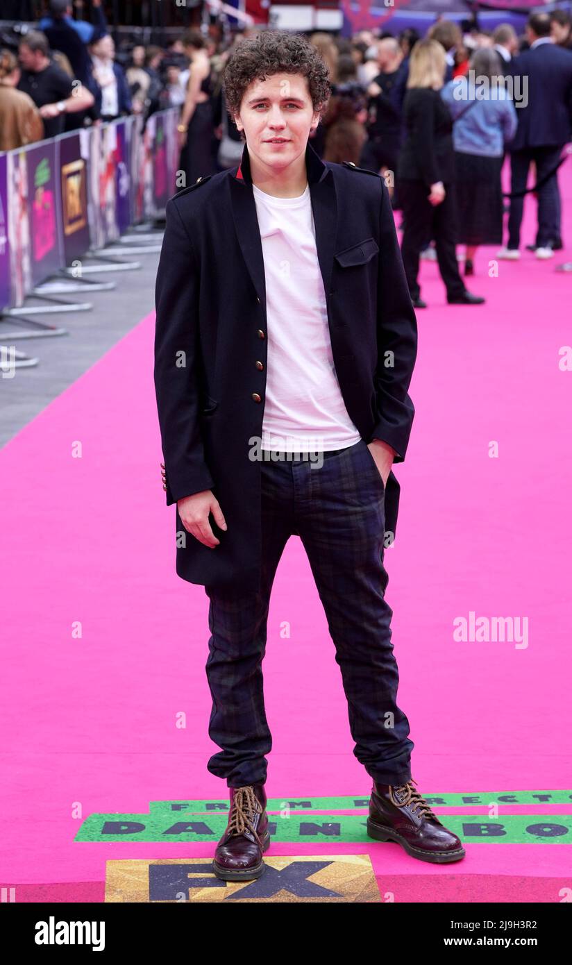 Dylan Llewellyn arriving for the premiere of Pistol, at the Odeon Luxe ...