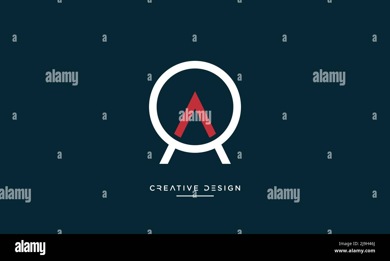 Alphabet Letters OA, AO Abstract Logo Monogram Stock Vector