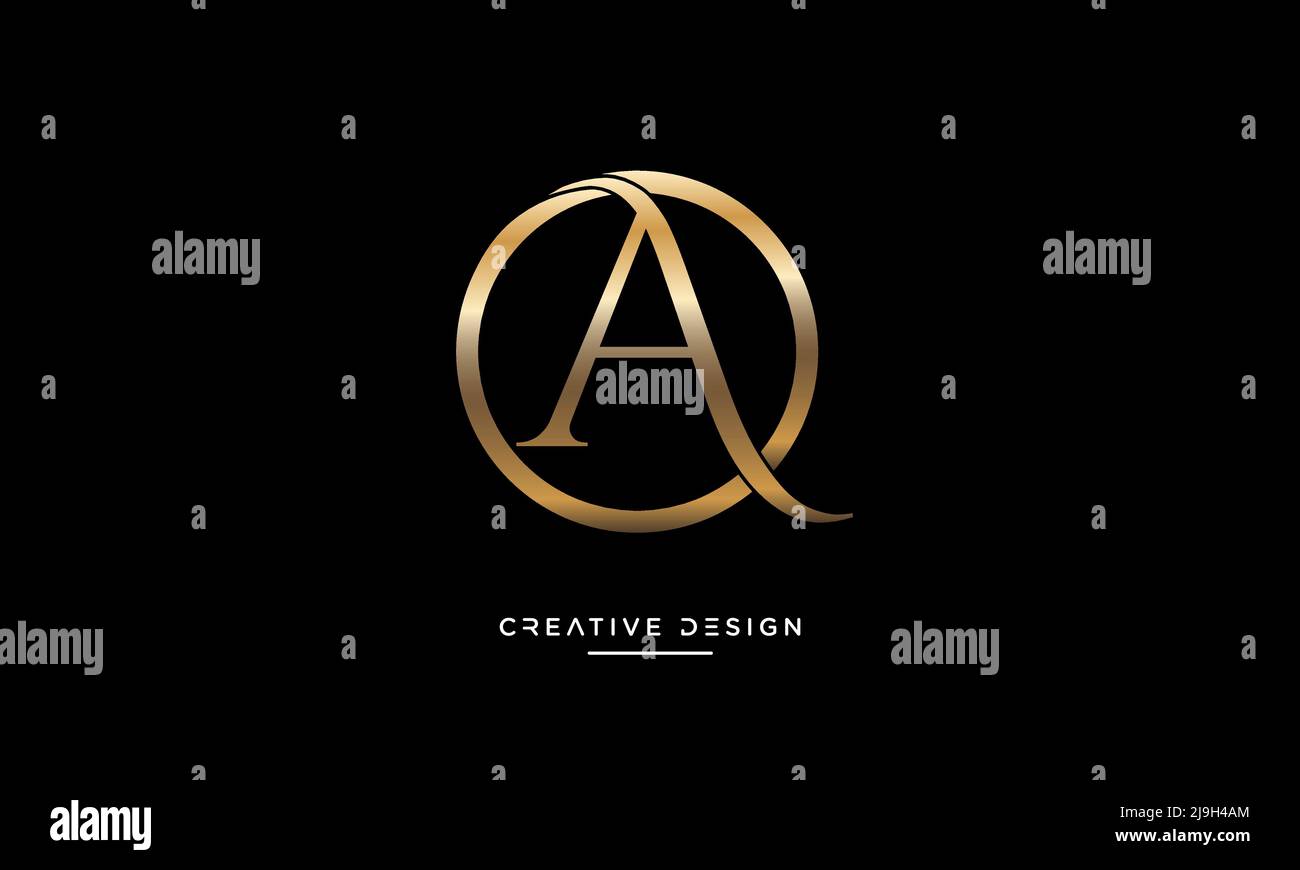 Alphabet Letters OA, AO Abstract Logo Monogram Stock Vector
