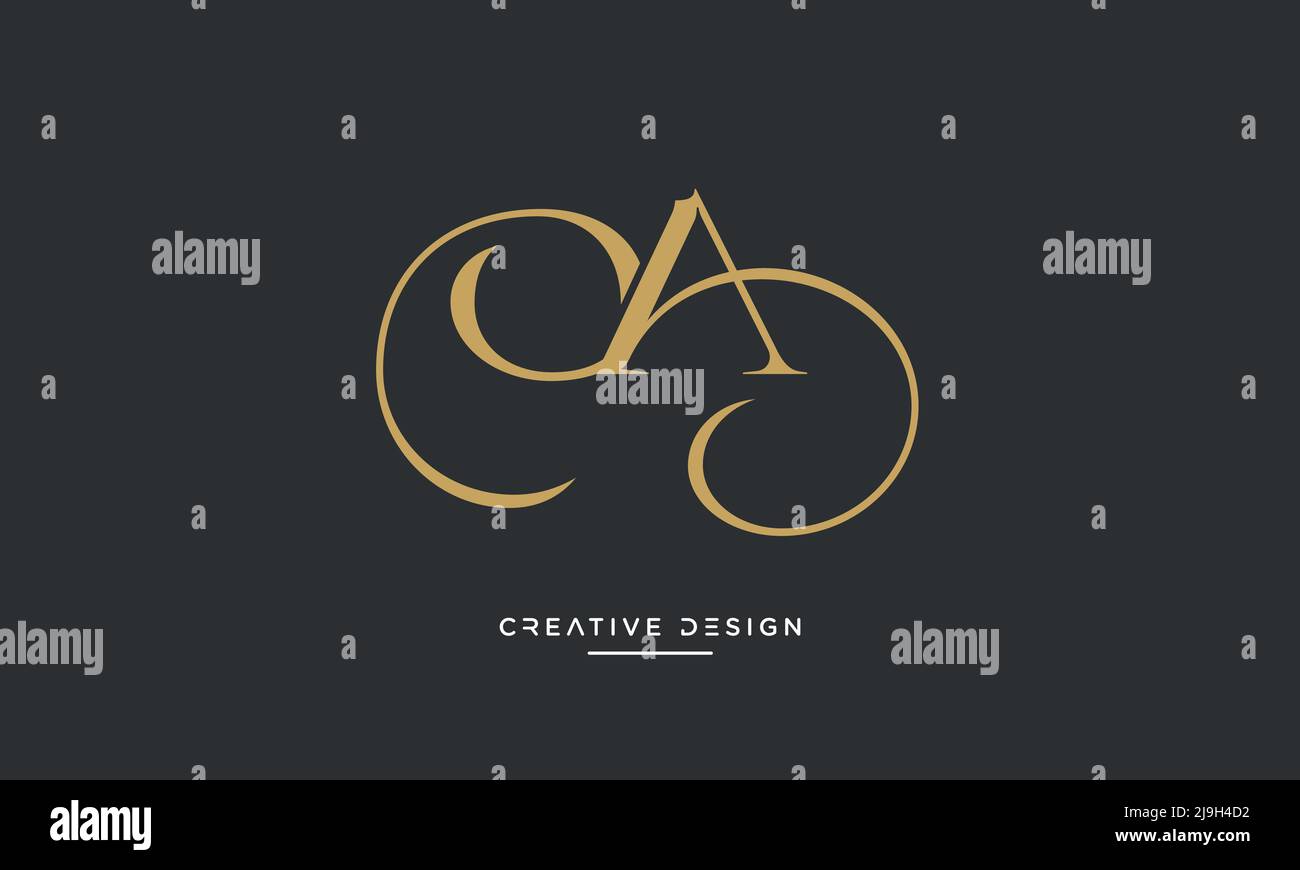 Alphabet Letters OA, AO Abstract Logo Monogram Stock Vector