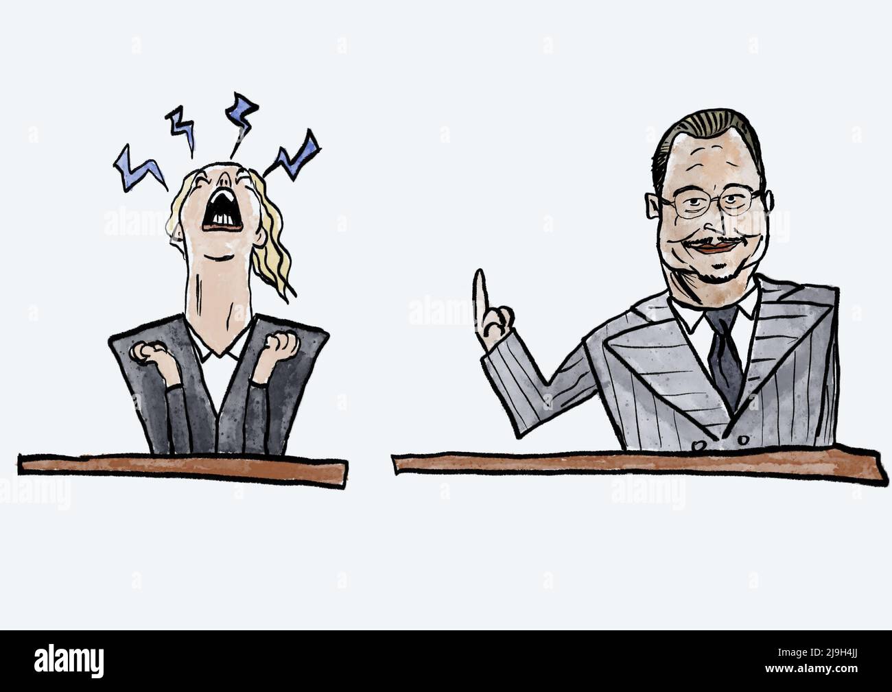 Depp vs Heard cartoon Stock Photo Alamy