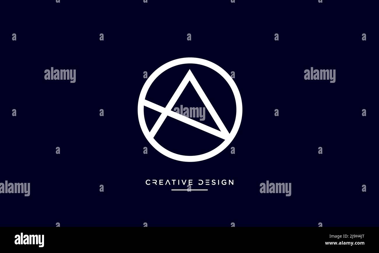 Alphabet Letters OA, AO Abstract Logo Monogram Stock Vector