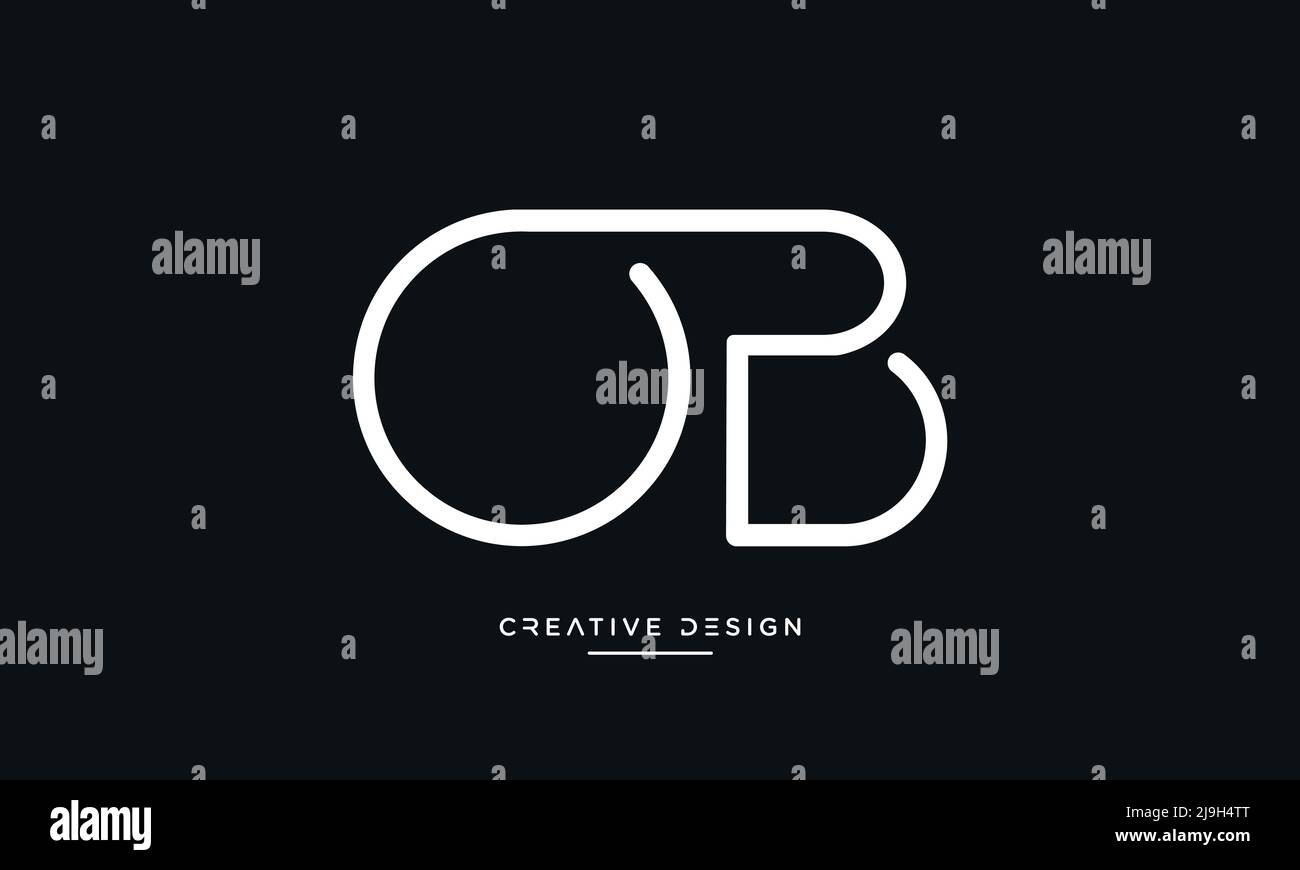 Alphabet Letters OB, BO Abstract Logo Vector Template Stock Vector