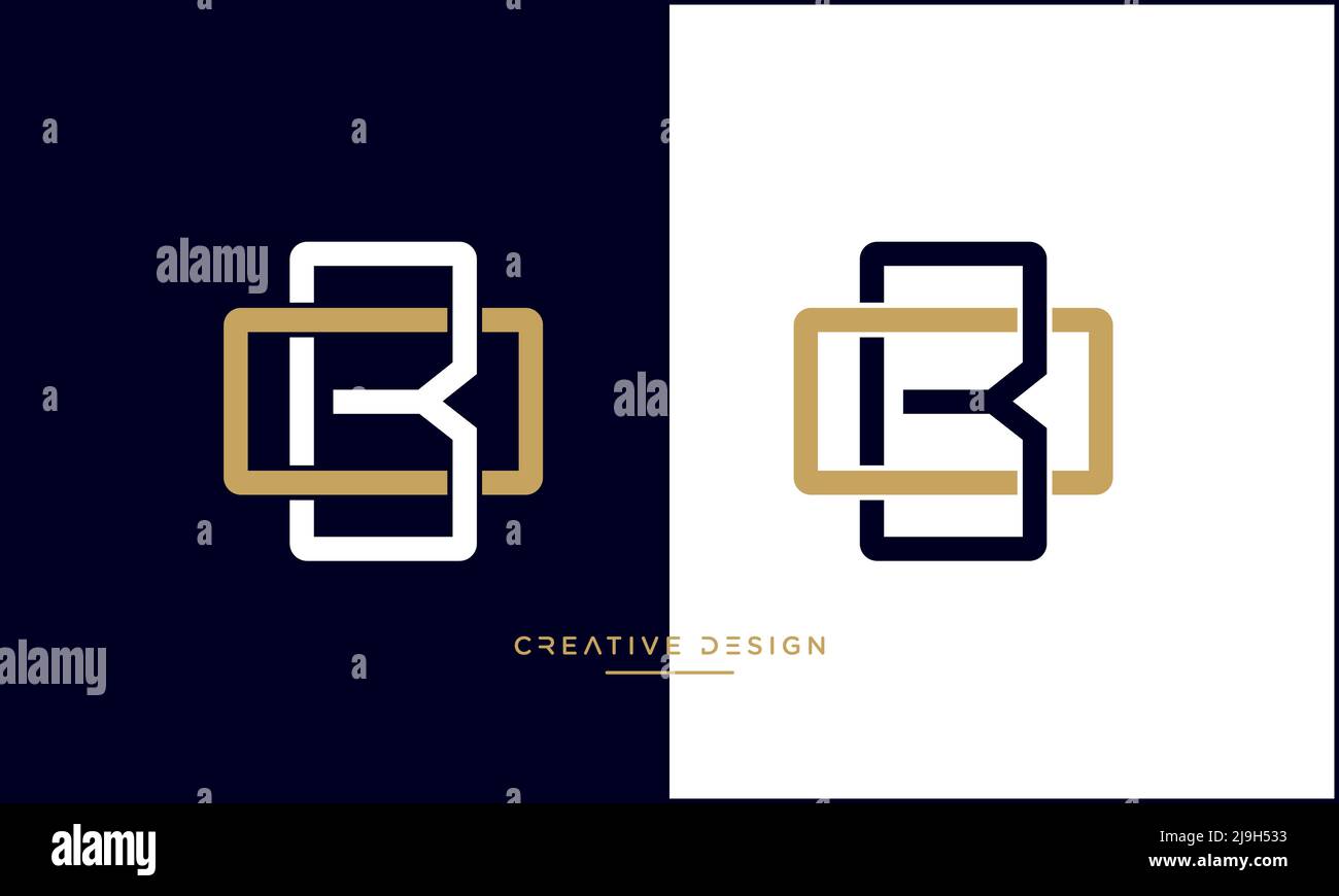 Alphabet Letters OB, BO Abstract Logo Vector Template Stock Vector