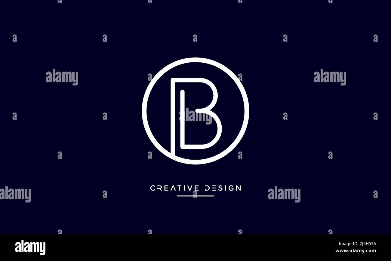 Alphabet Letters OB, BO Abstract Logo Vector Template Stock Vector
