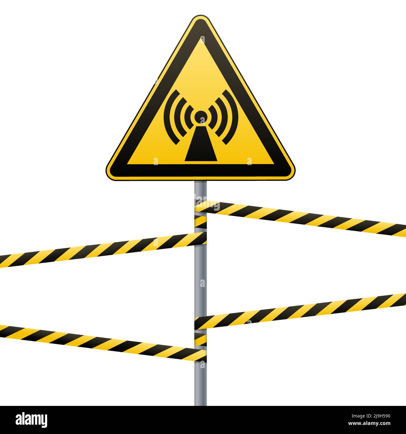 Safety sign. Caution danger field. Barrier tape