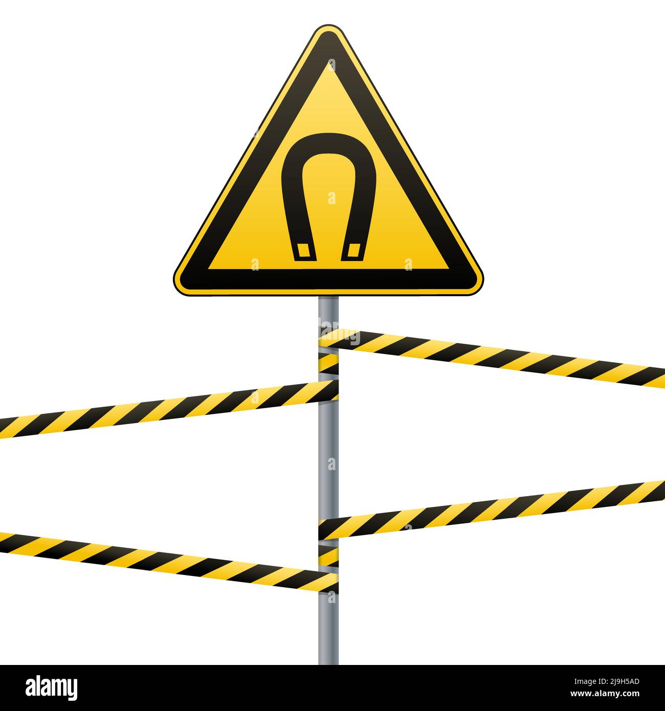 Safety sign. Caution danger field. Barrier tape. Vector
