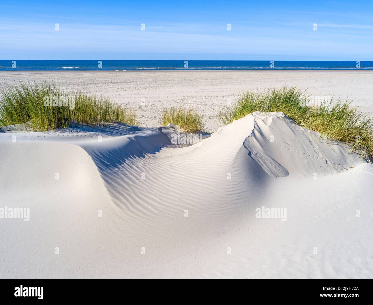 Strand, Dünenlandschaft auf der Insel Juist, Nordsee, Niedersachsen, Deutschland Stock Photo