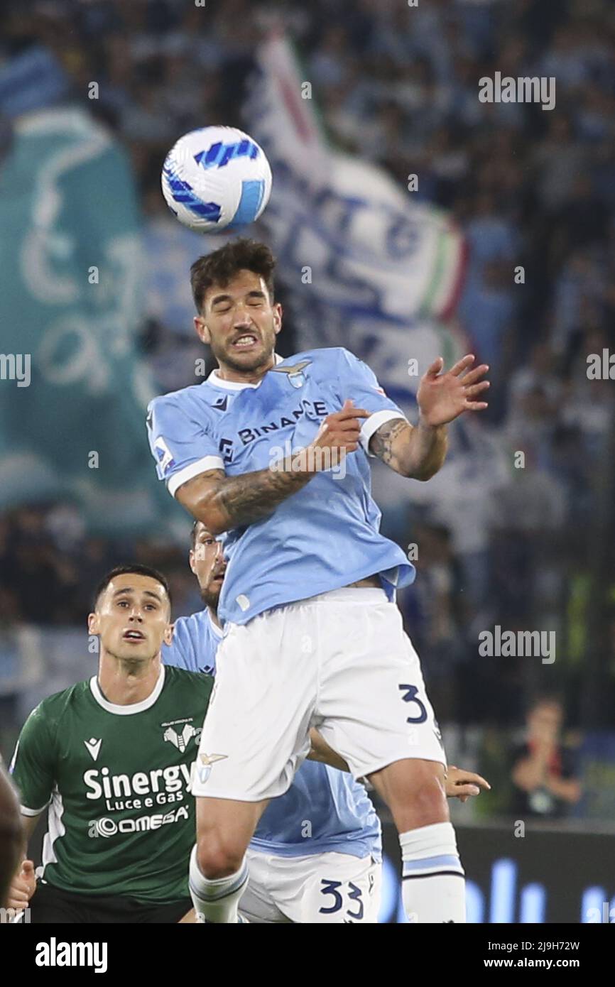 Rome, Italy. 21st May, 2022. Danilo Cataldi of SS Lazio colpo di heads ...