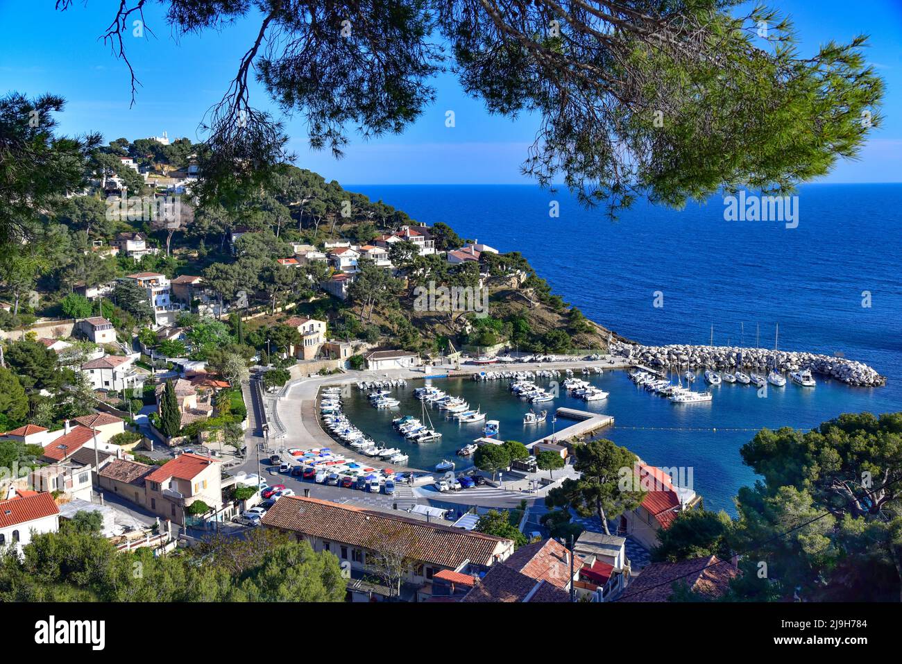 Port of Ensuès-la-Redonne on the French Riviera, Provence-Alpes-Côte d'Azur, France, Europe Stock Photo