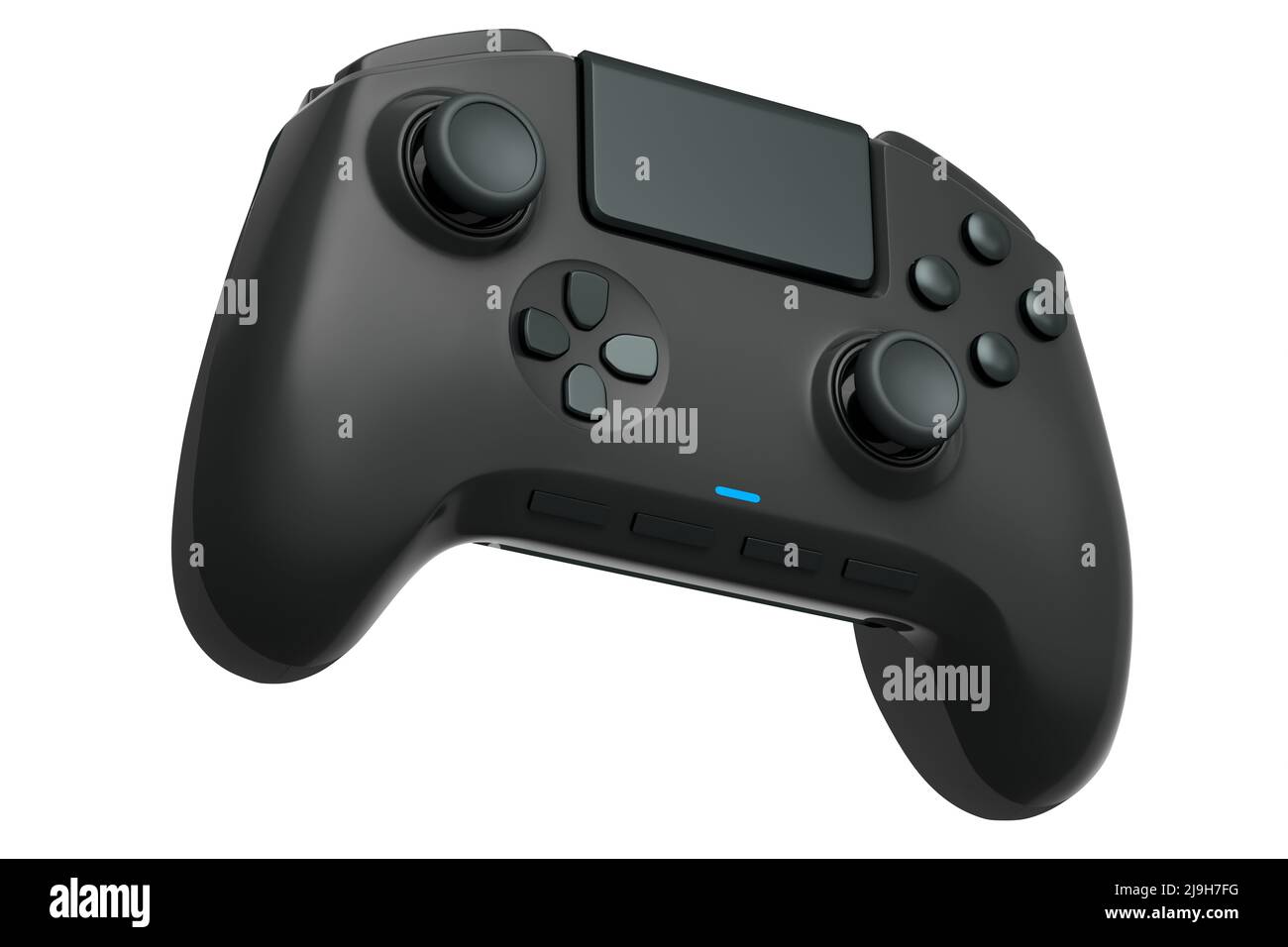 Realistic black video game joystick on white background Stock Photo - Alamy