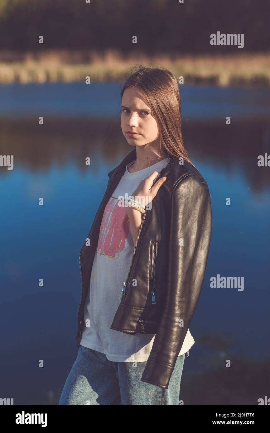 Leather jacket teenager hi-res stock photography and images - Page 4 - Alamy