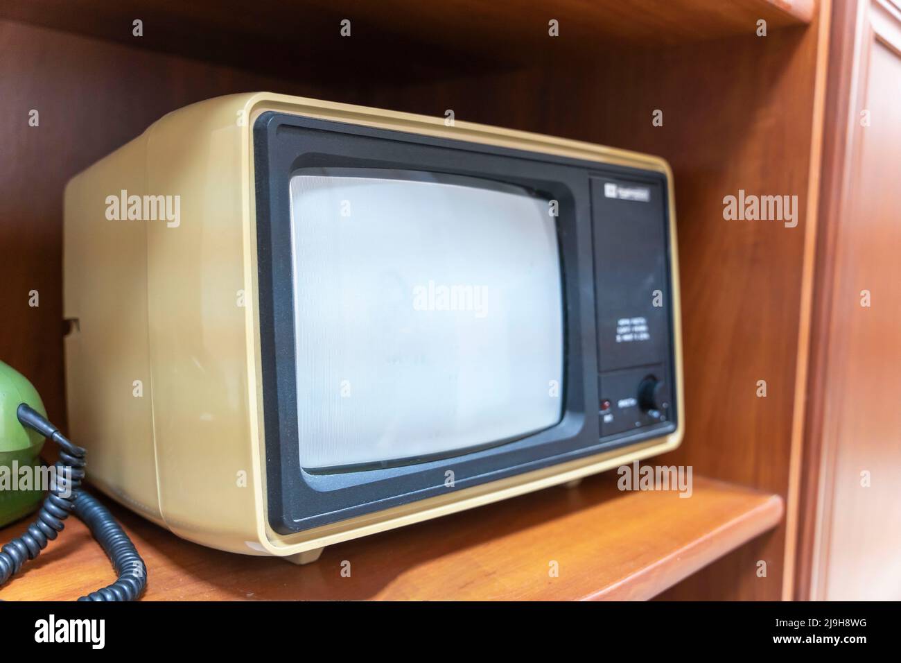 vintage computer monitor. old computer equipment. the past Stock Photo