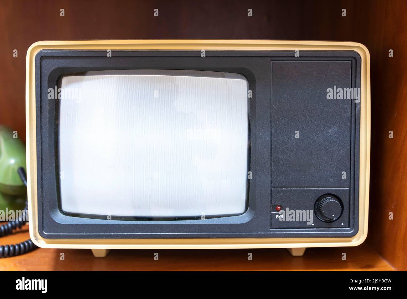 vintage computer monitor. old computer equipment. the past Stock Photo