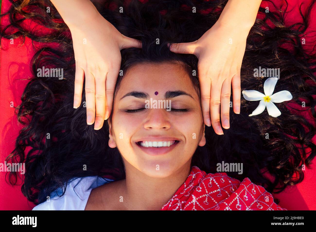 Female beautician doctor with patient make procedure to beautiful