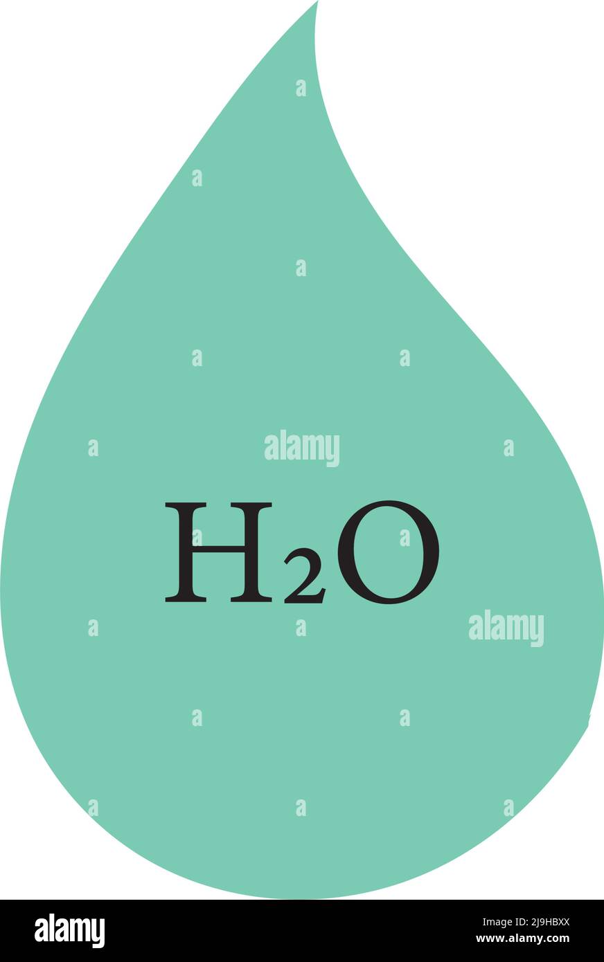 Water drop H2O.Educational content for chemistry and science students.vector illustration. Stock Vector