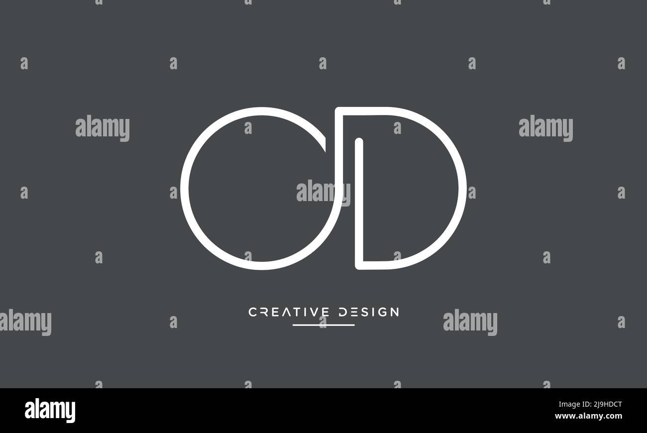 alphabet letter icon logo OD or DO Stock Vector