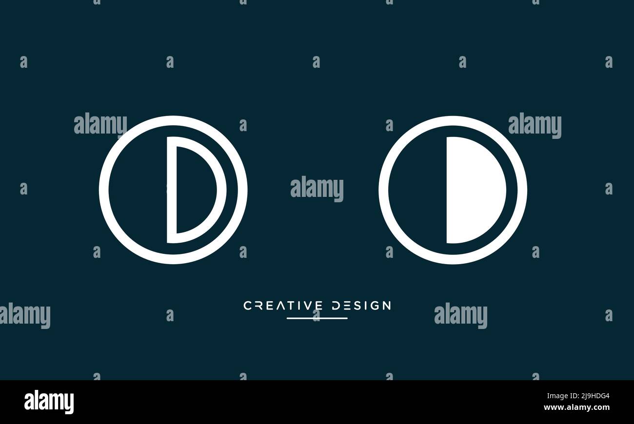 alphabet letter icon logo OD or DO Stock Vector