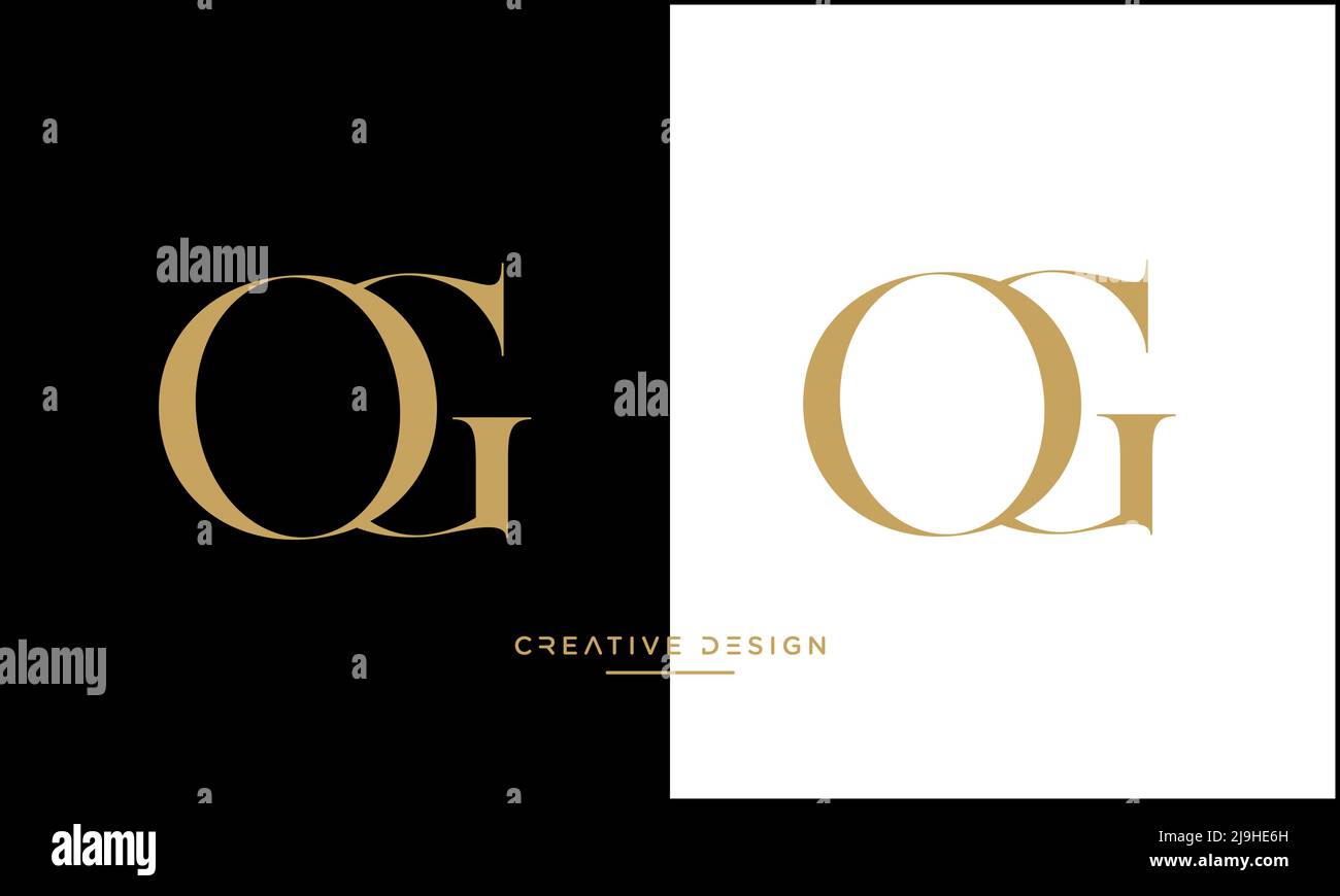 Alphabet Letters OG or GO Icon logo Stock Vector