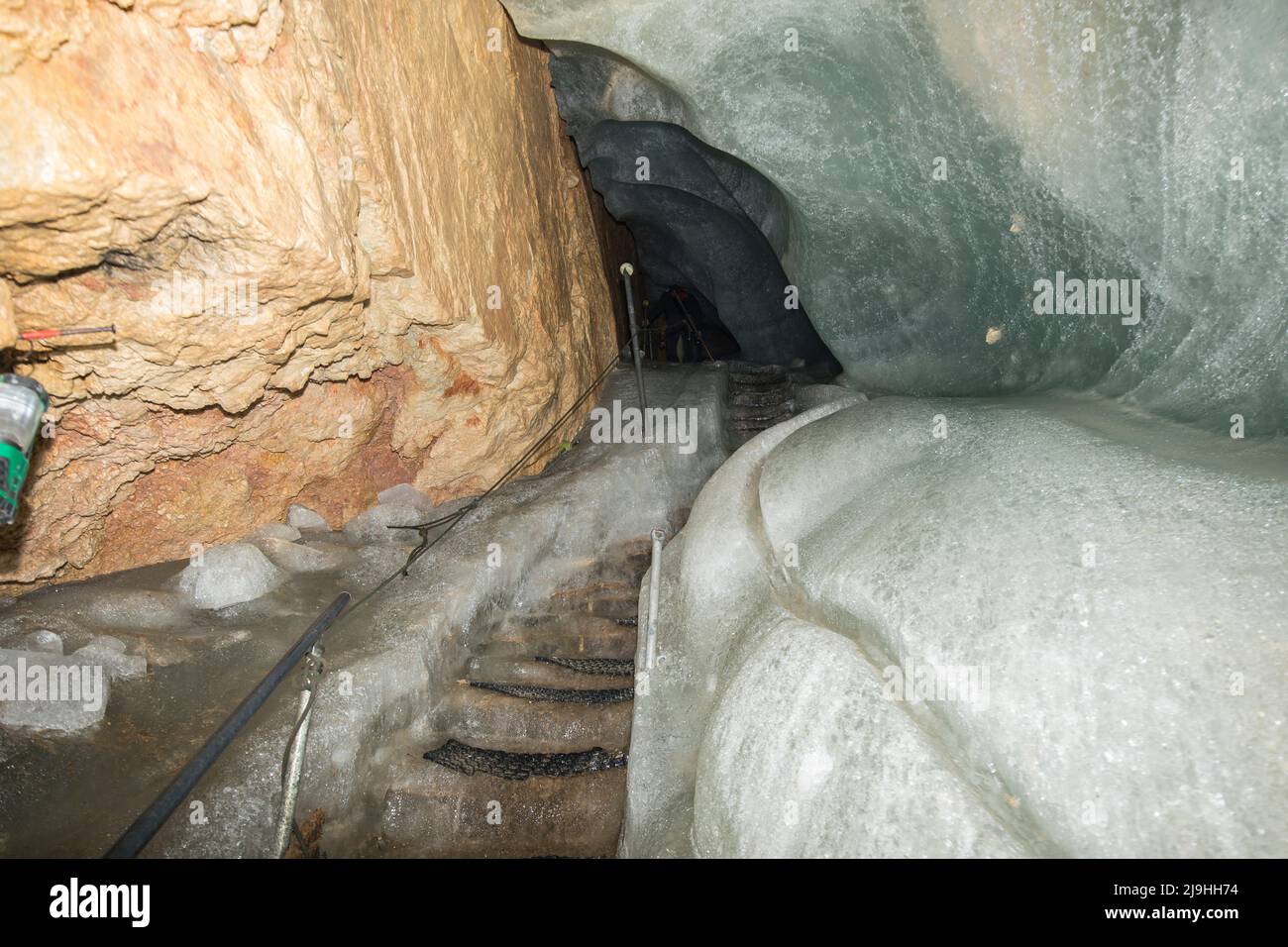 Inside schellenberg ice cave berchtesgaden alps hires stock