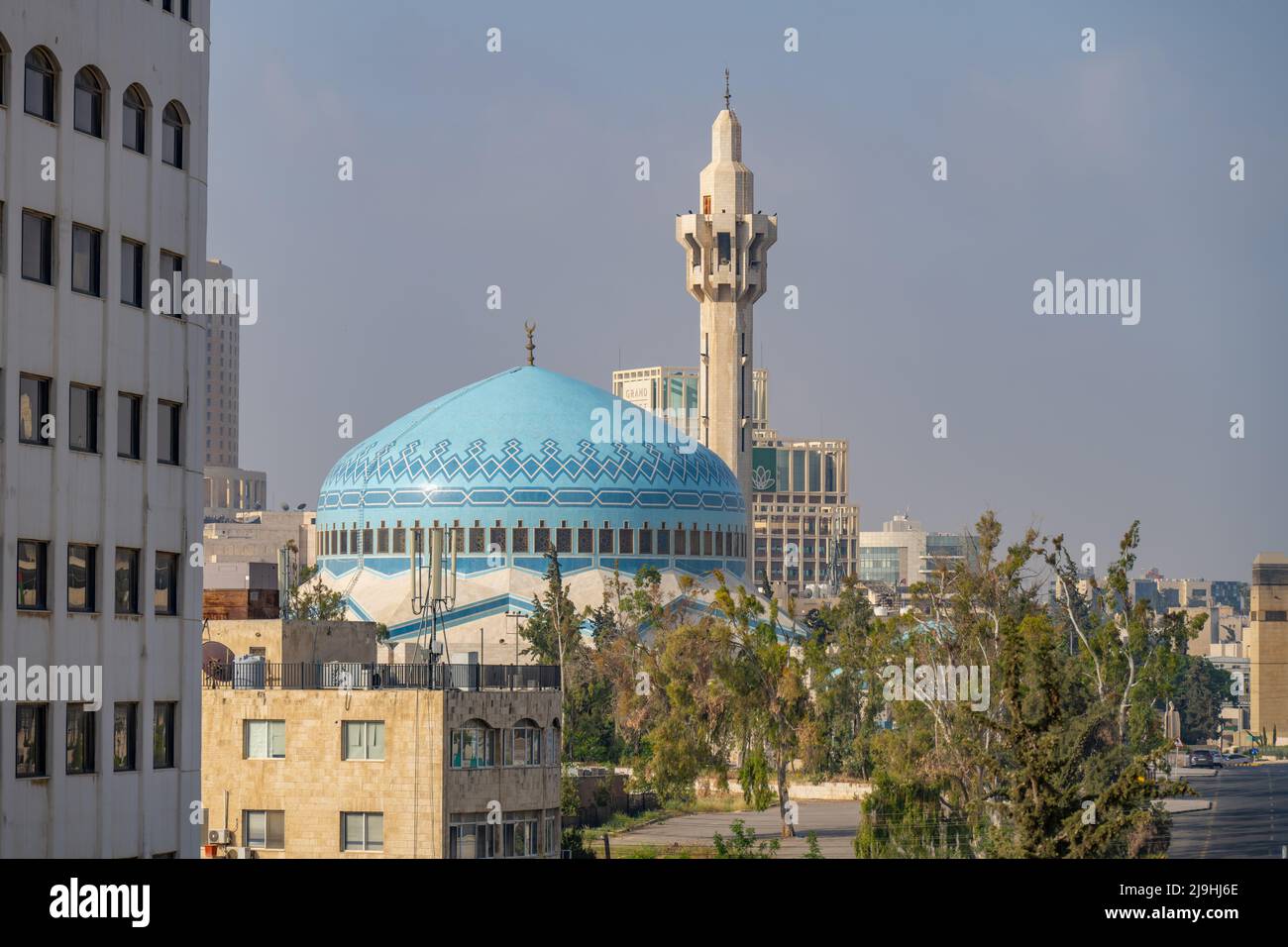 The blue dome of The King Abdullah Mosque Amman Stock Photo