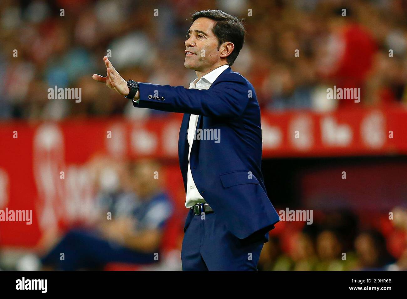 Sevilla, Spain. May 22, 2022, Athletic Club head coach Marcelino Garcia Toral during the La Liga match between Sevilla FC and Athletic Club played at Sanchez Pizjuan Stadium on Sevilla, Spain. May 22, 2022,  (Photo by Antonio Pozo / PRESSINPHOTO) Stock Photo