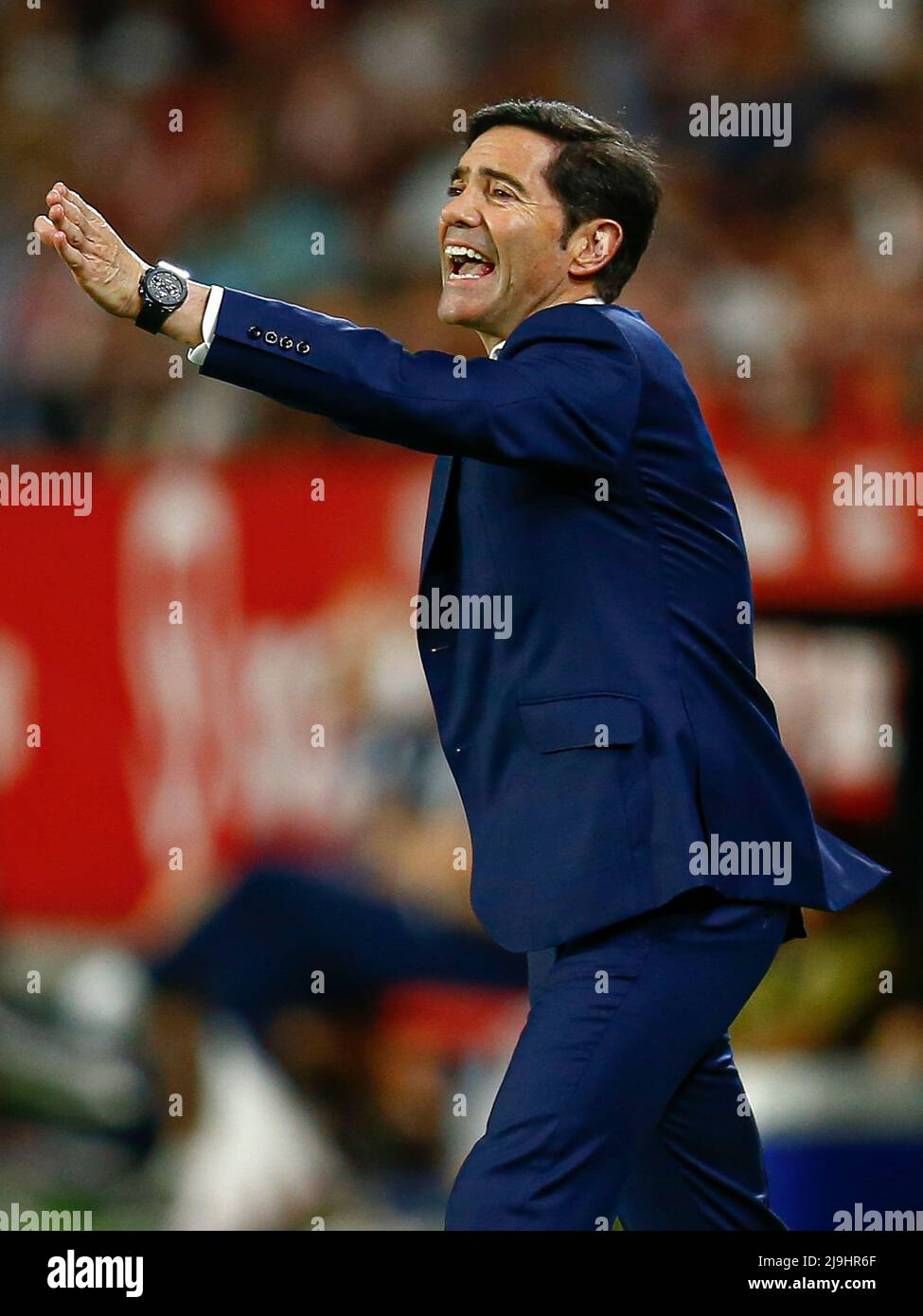 Sevilla, Spain. May 22, 2022, Athletic Club head coach Marcelino Garcia Toral during the La Liga match between Sevilla FC and Athletic Club played at Sanchez Pizjuan Stadium on Sevilla, Spain. May 22, 2022,  (Photo by Antonio Pozo / PRESSINPHOTO) Stock Photo