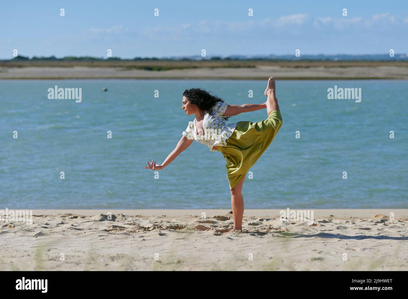 Woman dancing barefoot on sand hi-res stock photography and images - Alamy