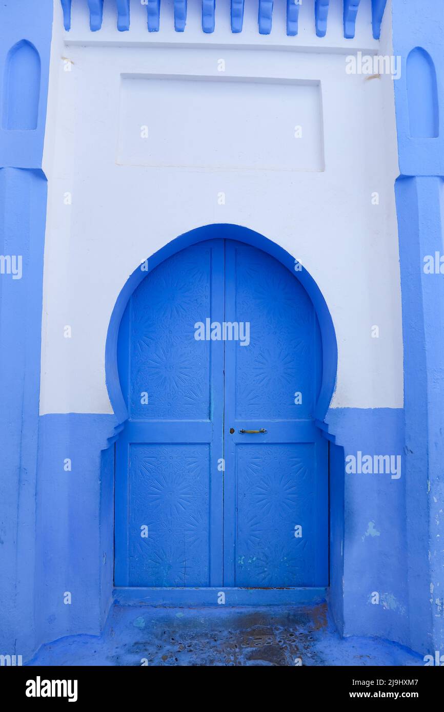 Door of a House in Chefchaouen City, Morocco Stock Photo Alamy