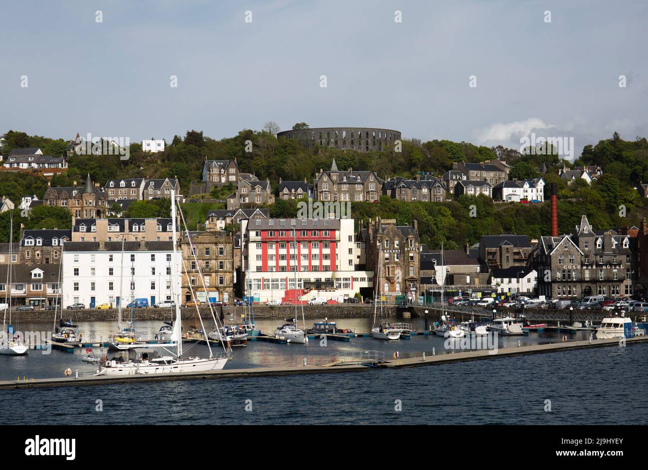 Oban, Argyll, Scotland viewed from the sea Stock Photo