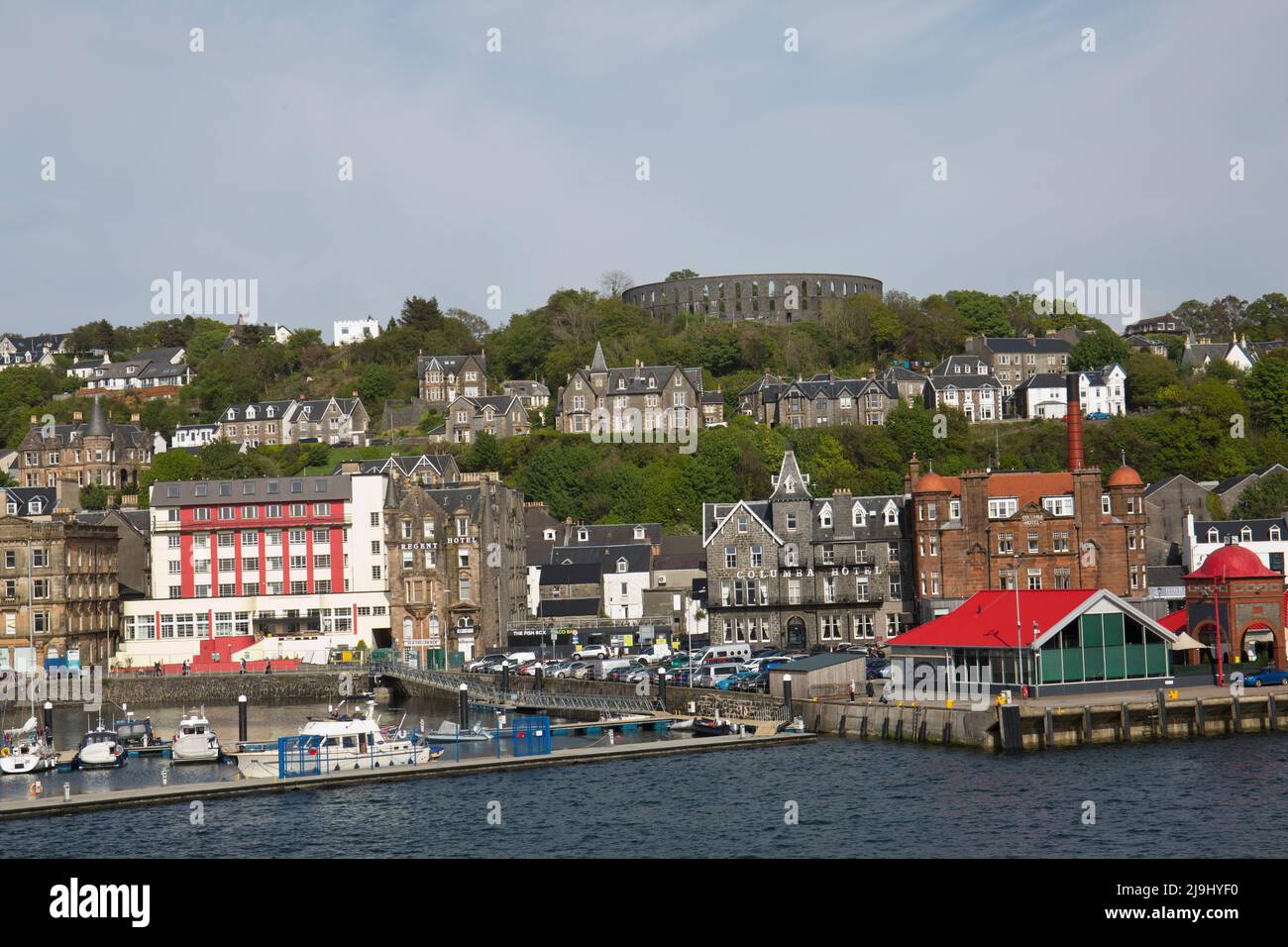 Oban, Argyll, Scotland viewed from the sea Stock Photo