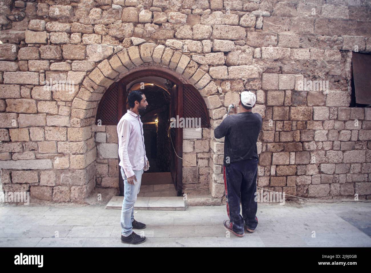 May 22, 2022, Gaza City, The Gaza Strip, Palestine: Palestinian workers ...