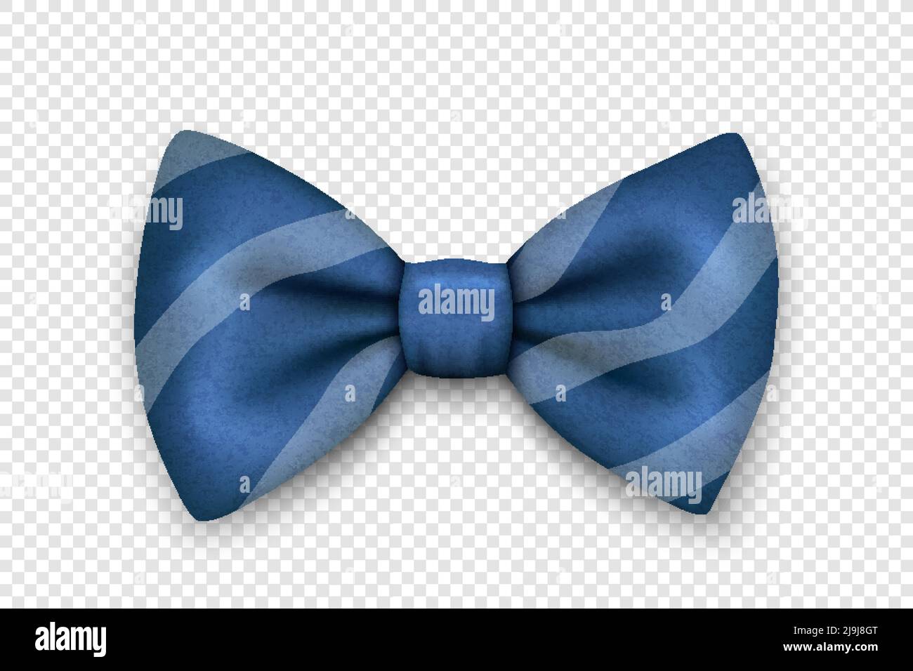 Vector 3d Realistic Blue Textured Striped Bow Tie Icon Closeup Isolated ...