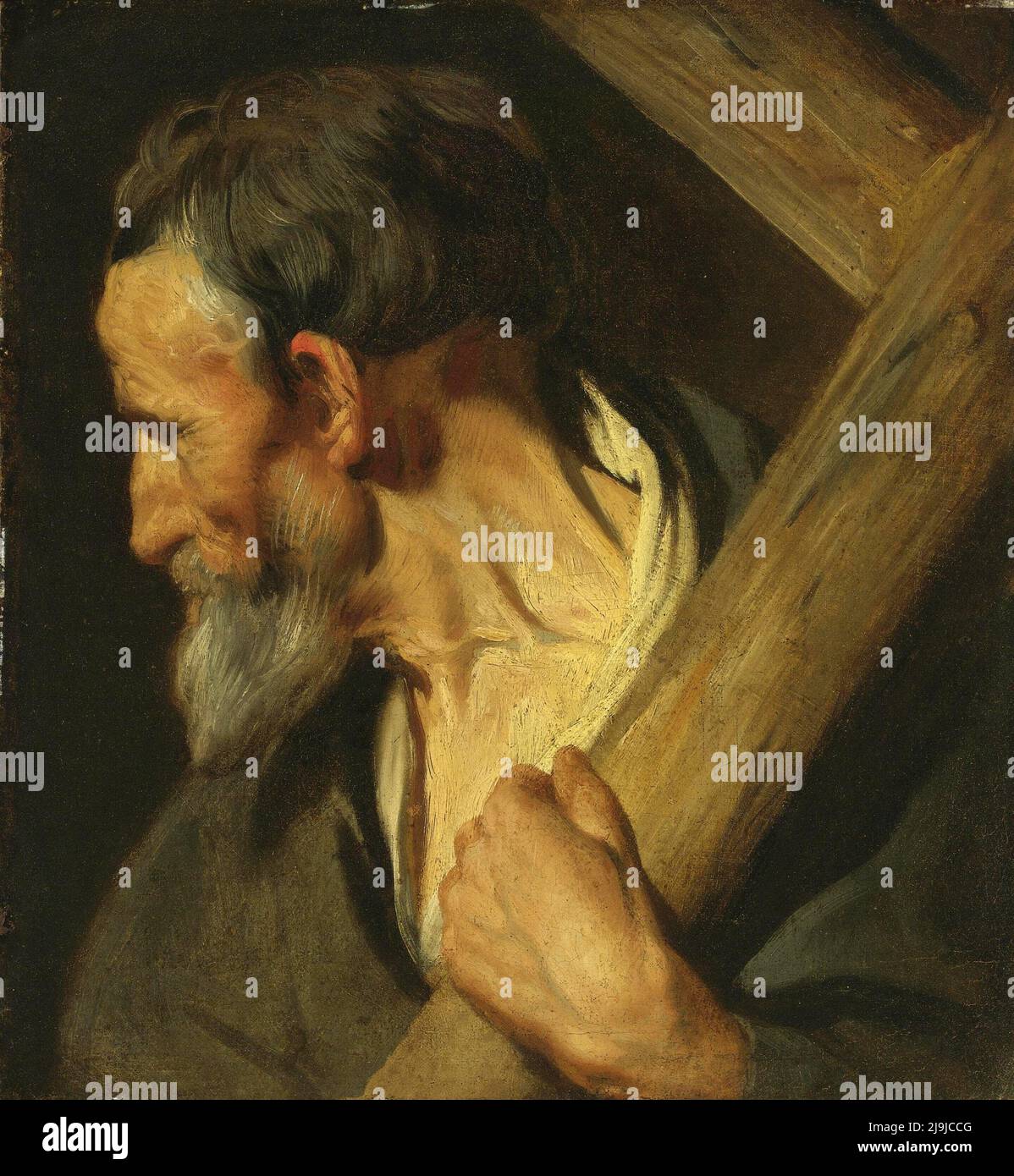 The apostle Saint Andrew painted by Jacob Jordaens Stock Photo