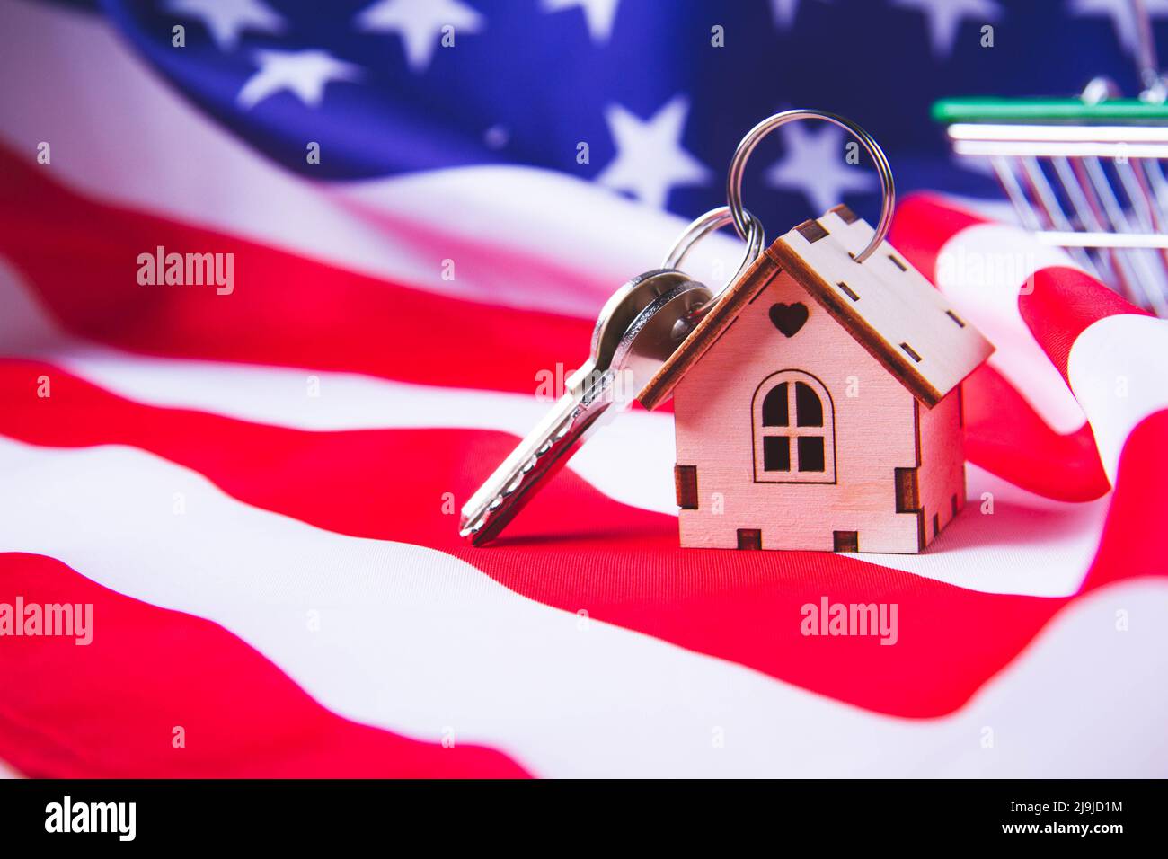 Buying real estate in the USA. American house keys. Moving to new york