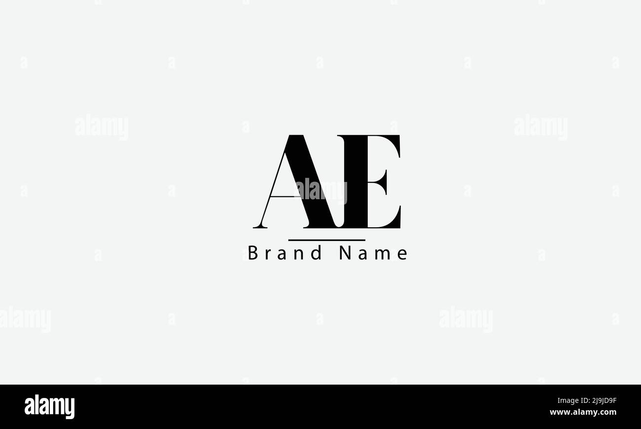 Alphabet letters Initials Monogram logo AE EA A E Stock Vector