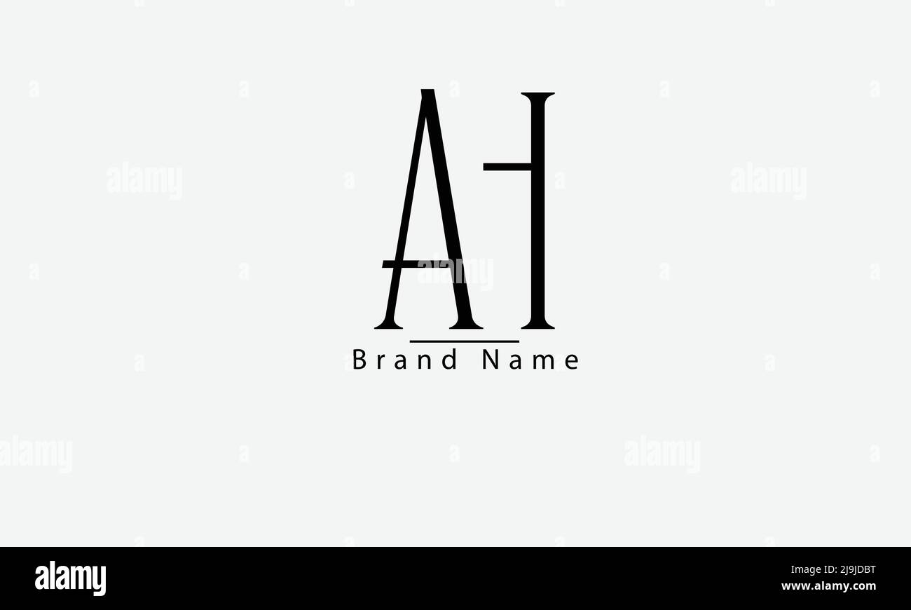 Alphabet letters Initials Monogram logo AH HA A H Stock Vector