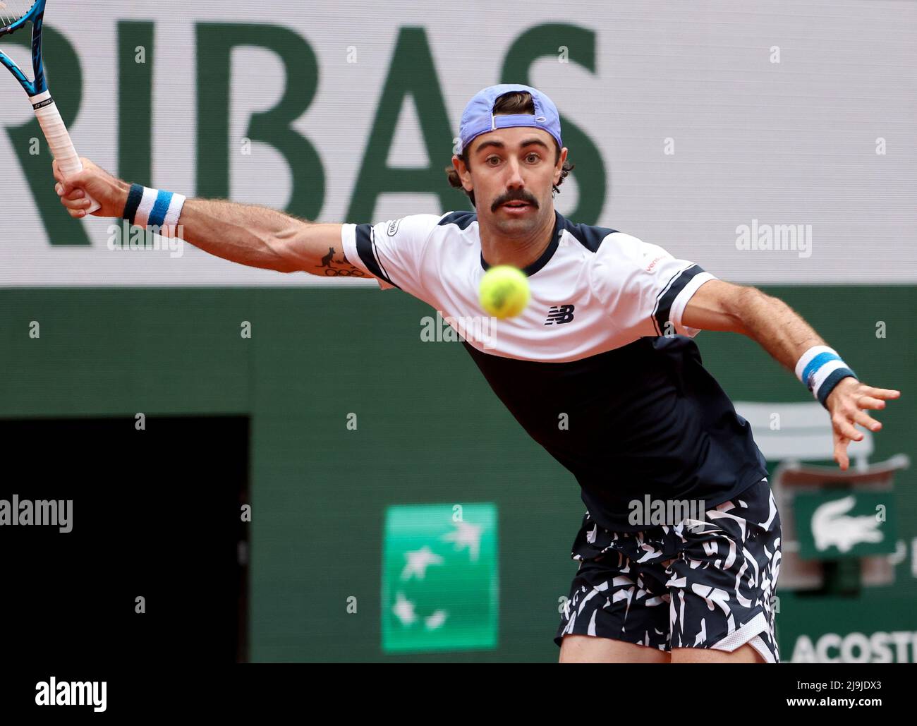 Paris, France - 23/05/2022, JordanThompson of Australia during day 2 of the  French Open 2022, a tennis Grand Slam tournament on May 23, 2022 at Roland- Garros stadium in Paris, France - Photo