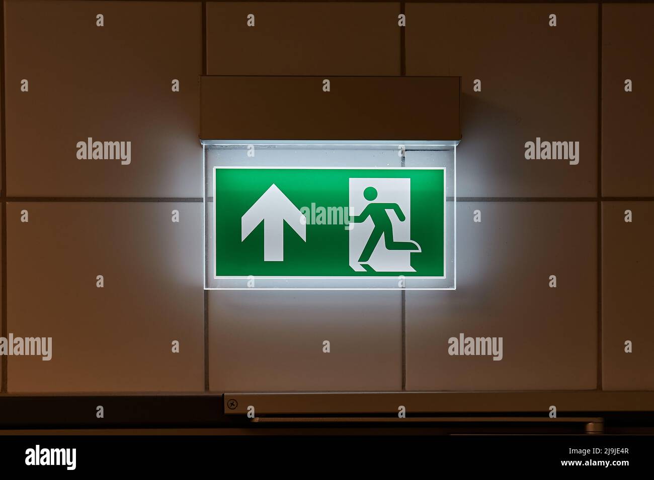 Emergency Exit Sign Stock Photo
