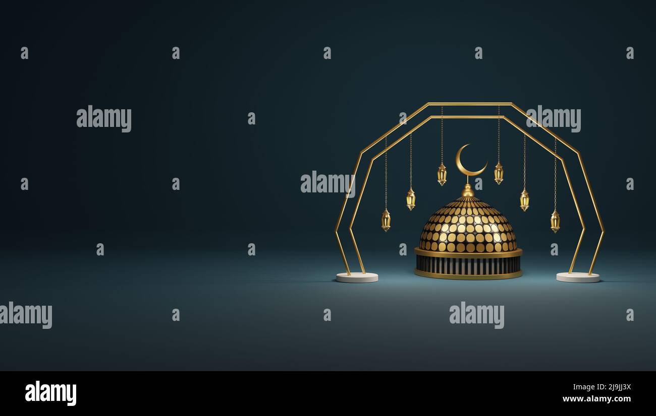 Islamic Decorations Poster with mosque dome and lantern Stock Photo Alamy